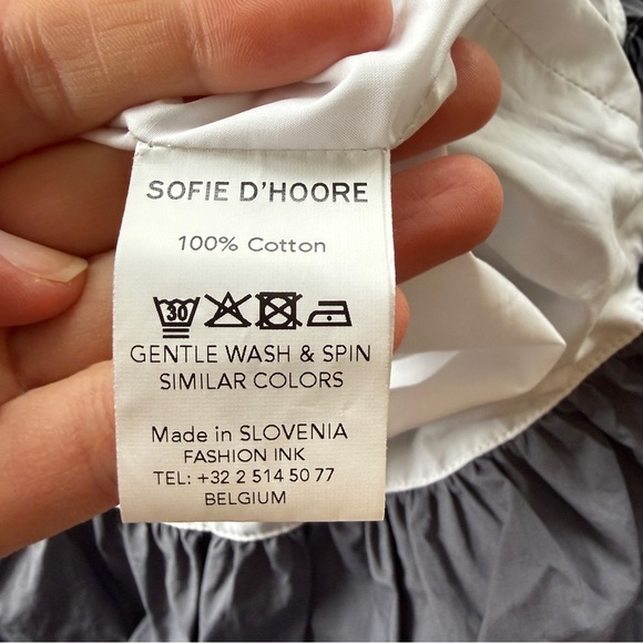 Sofie D’Hoore Grey Balloon Top 100% Cotton Belgian Designer Size 34 - Picture 3 of 5